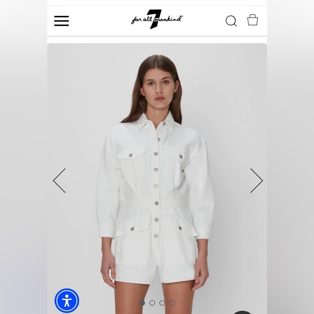 NEVER WORN: 7 for All Mankind Romper, Color: white, Size: small
